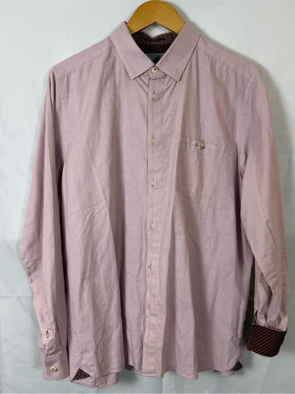 Ted Baker London Pink Button Down Shirt Mens Size 5 Large Long Sleeve